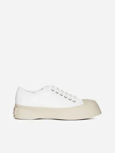 Marni Sneakers Donna Pelle Bianco In Lily White
