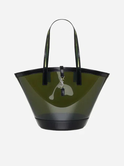 Saint Laurent Borsa Panier Media In Vinile In Peppermint,black
