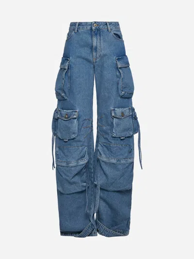Attico Fern Low-rise Wide-leg Cargo Jeans