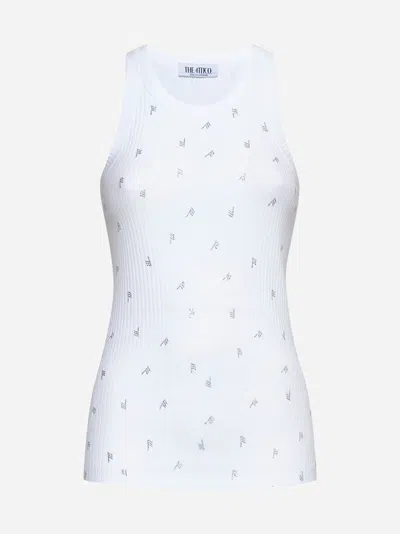 Attico Rhinestone-logo Lettering Tank Top