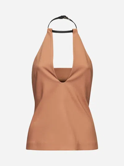 Attico Nude Stretch Crepe Top