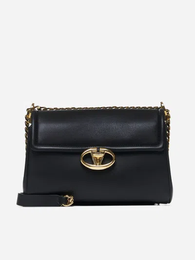 Valentino Vlogo The Bold Leather Medium Bag In Black