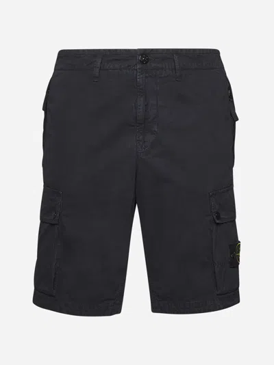 Stone Island Navy Stretch Cotton Tela Paracadute Shorts