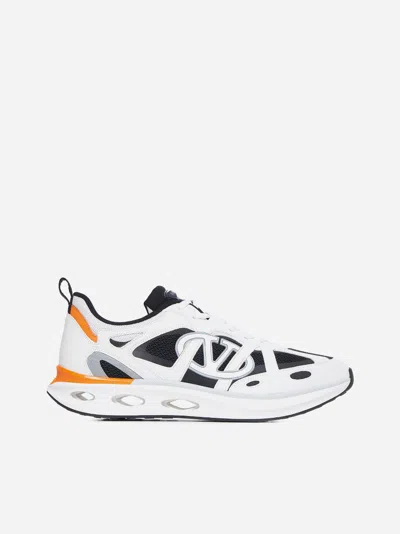 Valentino Vlogo Easyjog Sneakers With Contrast Accents In White,multicolor