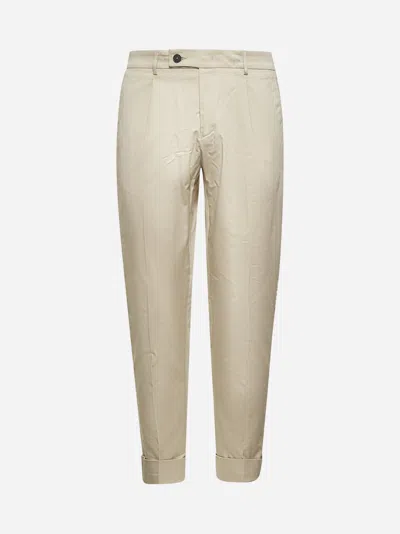 D4.0 Beige Stretch Cotton Riviera Elastic Trousers