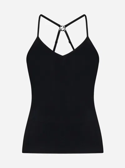 Gucci Interlocking G Sleeveless Top In Black