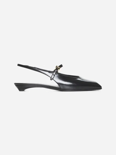 Prada Mary Jane Patent Pointy-toe Slingback Ballerina Flat