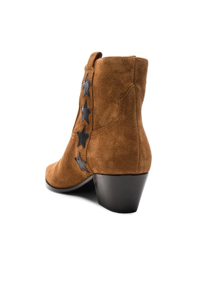 Shop Saint Laurent Rock Suede & Leather Boots In Brown.  In Fox & Black