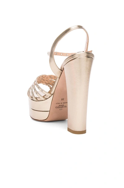 Shop Valentino Leather Platform Sandals In Alba
