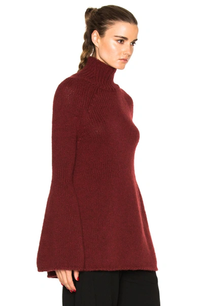 Shop Rosetta Getty Bell Sleeve Sweater In Red. In Bordeaux