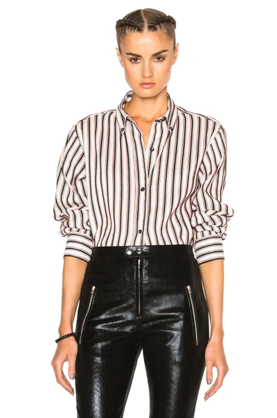 Shop Isabel Marant Manray Shirt Story Blouse In White, Black, Red, Stripes. In Black & Red