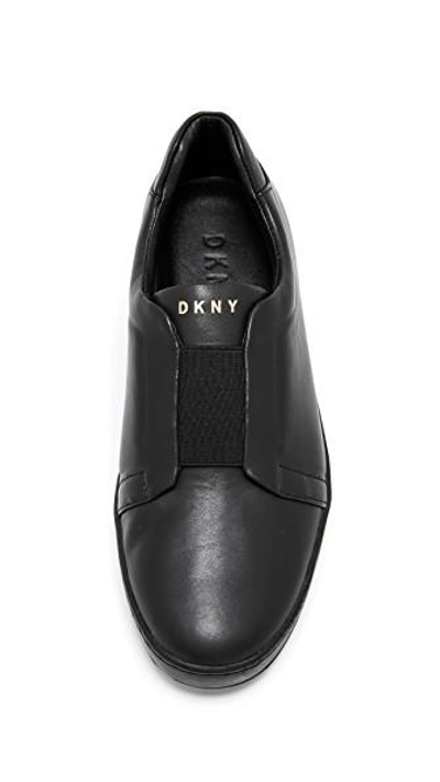 Shop Dkny Bobbie Classic Court Sneakers In Black