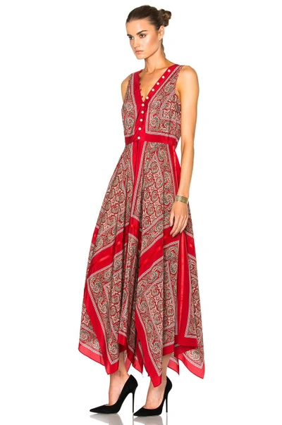 Shop Altuzarra Clemmie Dress In Red Paisley