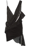 ANTHONY VACCARELLO Studded perforated faux suede mini dress