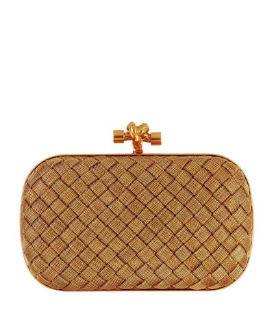 Shop Bottega Veneta Intrecciato Metallic Knot Clutch