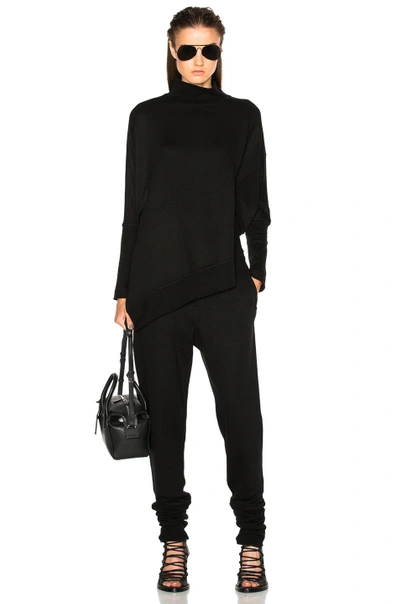Shop Ann Demeulemeester Turtleneck Asymmetric Sweater In Black