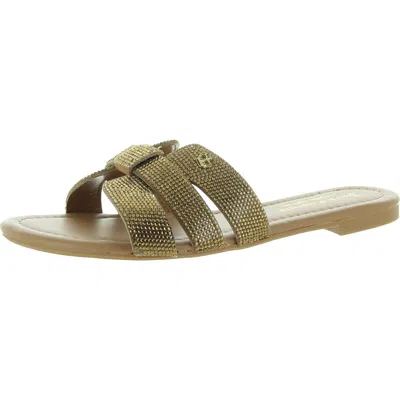 Juicy Couture Zimie Womens Embellished Man Made Slide Sandals In Multi