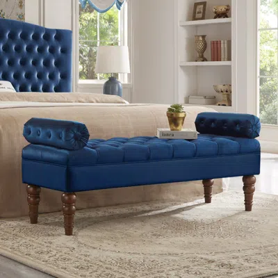 Streamdale Furniture Streamdale Tufted Velvet Bench For Window/entryway