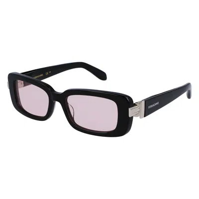 Ferragamo Gancini Evolution 52mm Rectangular Sunglasses In Black