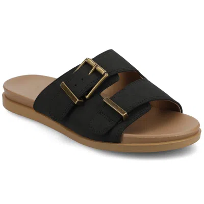 Journee Collection Cosette Buckle Slide Sandal In Black
