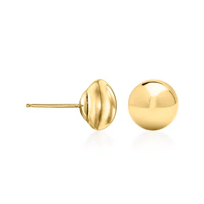 Canaria Fine Jewelry Canaria Italian 11.5mm 10kt Yellow Gold Flat Ball Stud Earrings In Yellow