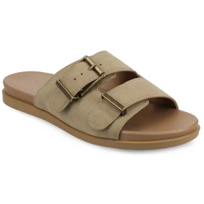Journee Collection Cosette Buckle Slide Sandal In Grey