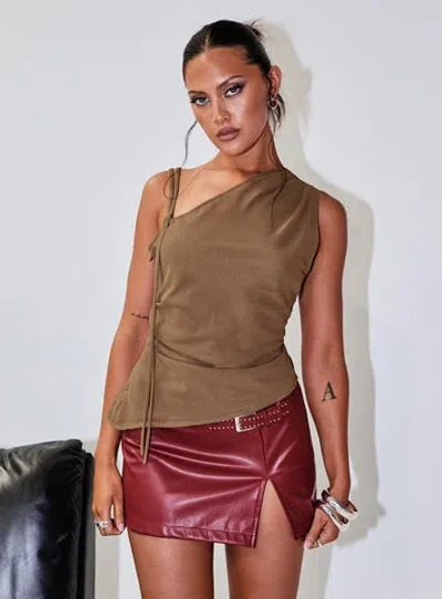 Princess Polly Smash Hit One Shoulder Top In Brown