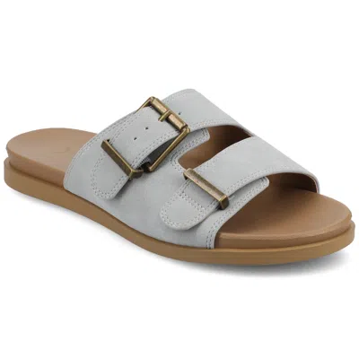 Journee Collection Cosette Buckle Slide Sandal In Blue
