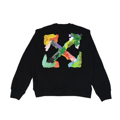 Off-white Brush Arrow Crewneck Sweatshirt Black In Xxl