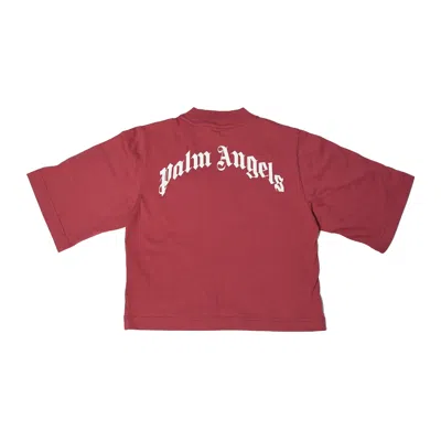 Palm Angels Bear Cropped T-shirt Red In Xxs
