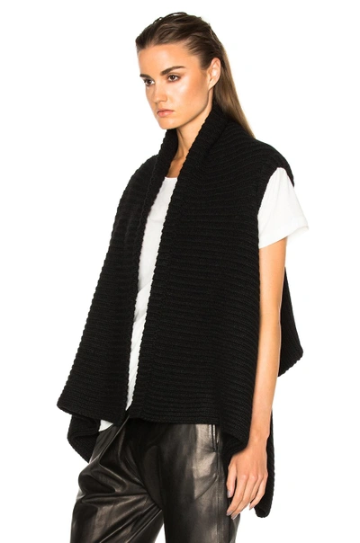 Shop Ann Demeulemeester Wrap Knit Vest In Black