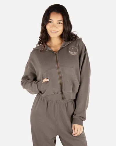 Inmocean Women's Loving Life Crop Hoddie In Brown