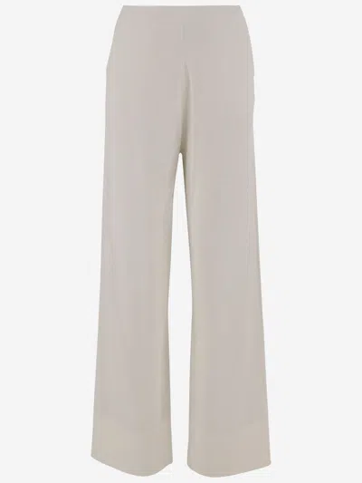 Allude White Cotton Blend Pants