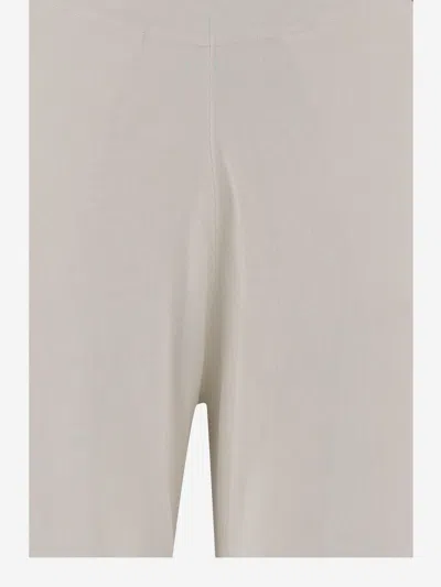 Allude White Cotton Blend Pants