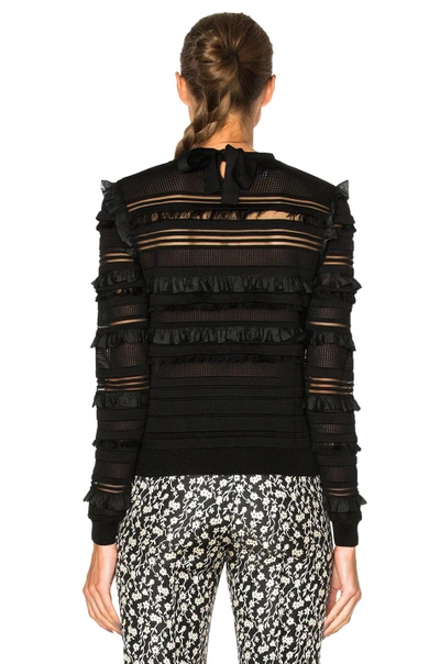 Shop Oscar De La Renta Ruffle Pullover Sweater In Black