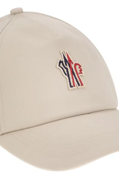 Moncler Grenoble Cotton Gabardine Baseball Cap In Beige