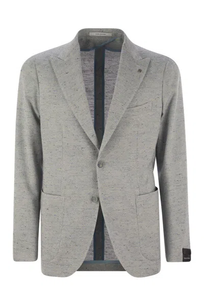 Tagliatore Men's Cotton, Silk And Stretch Wool Jacket In Blue