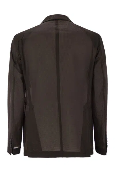 Tagliatore Men's Lightweight Technical Fabric Jacket In Brown