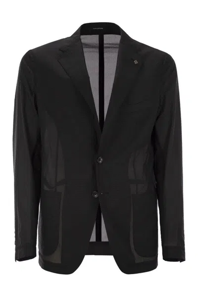 Tagliatore Men's Lightweight Technical Fabric Jacket In Black