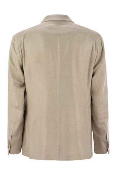 Tagliatore Double Breasted Silk Jacket In Green