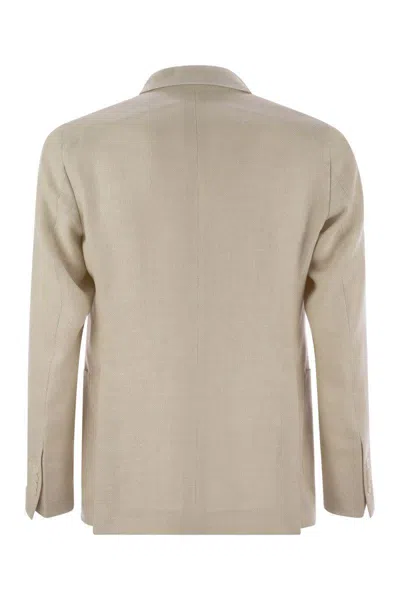 Tagliatore Men's Virgin Wool And Linen Jacket In Beige