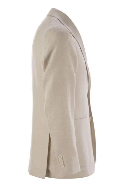 Tagliatore Men's Virgin Wool And Linen Jacket In Beige