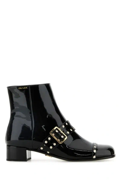 Prada Patent Leather Ankle Boots