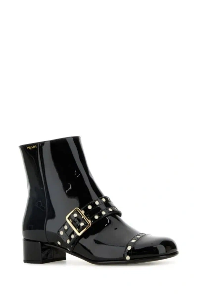 Prada Patent Leather Ankle Boots