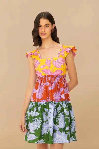 Farm Rio Active Mixed Tropical Swing Mini Dress In Tropical Swing Mix
