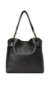 Tory Burch 'harper' Leather Tote In Black