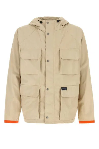 Fay Nylon Windbreaker With Hood And Pockets In Beige O Tan