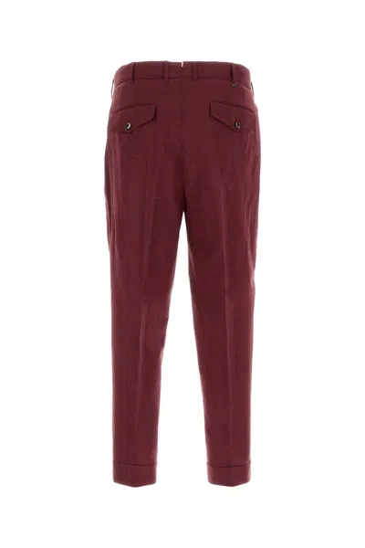 Pt Torino Turn-up Hem Tapered Trousers In Red