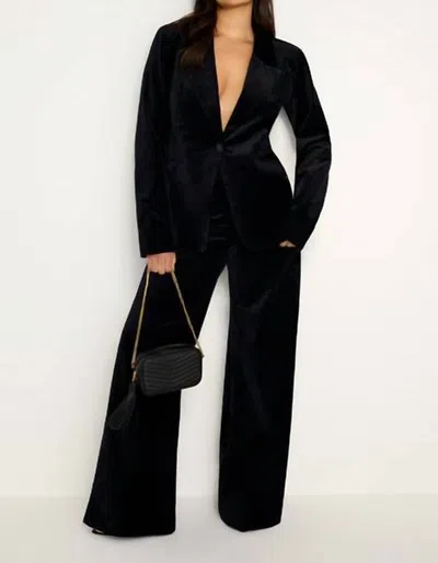 GOOD AMERICAN VELVET BLAZER IN BLACK 