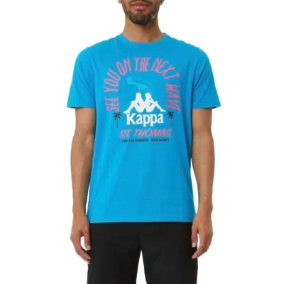 Kappa Men's Authentic Accompong T-shirt In Blue/black/white In Blue